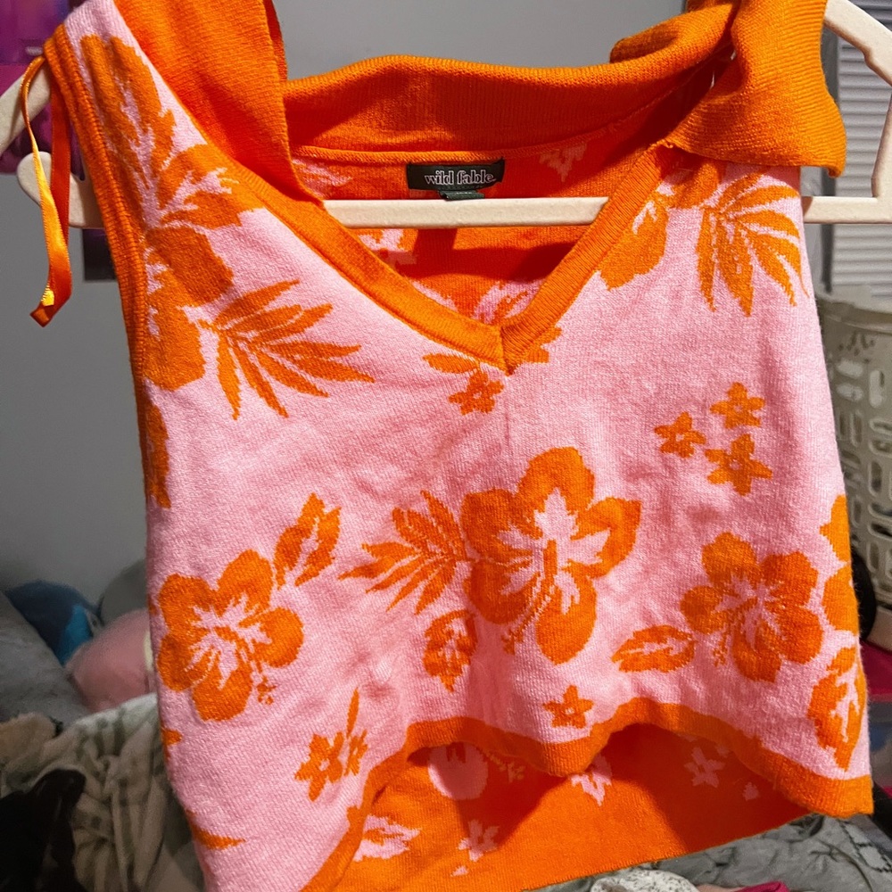 hawaiian coconut girl vest crop top